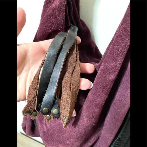 Maurizio Taiuti Italian Leather Shoulder Bag Wine Plum Color - Picture 7 of 14